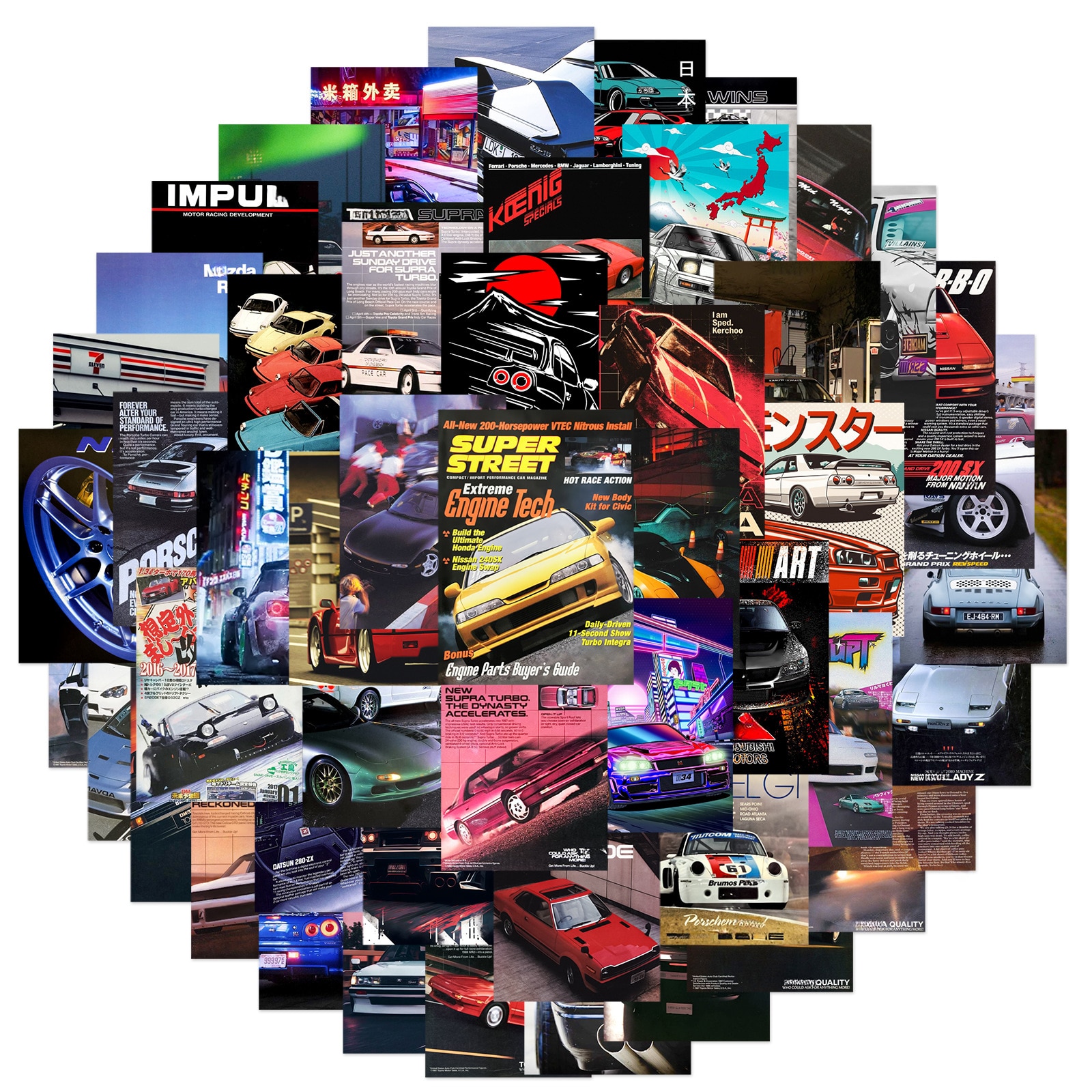 Pegatinas de graffiti para coches de carreras JDM Retrofit
