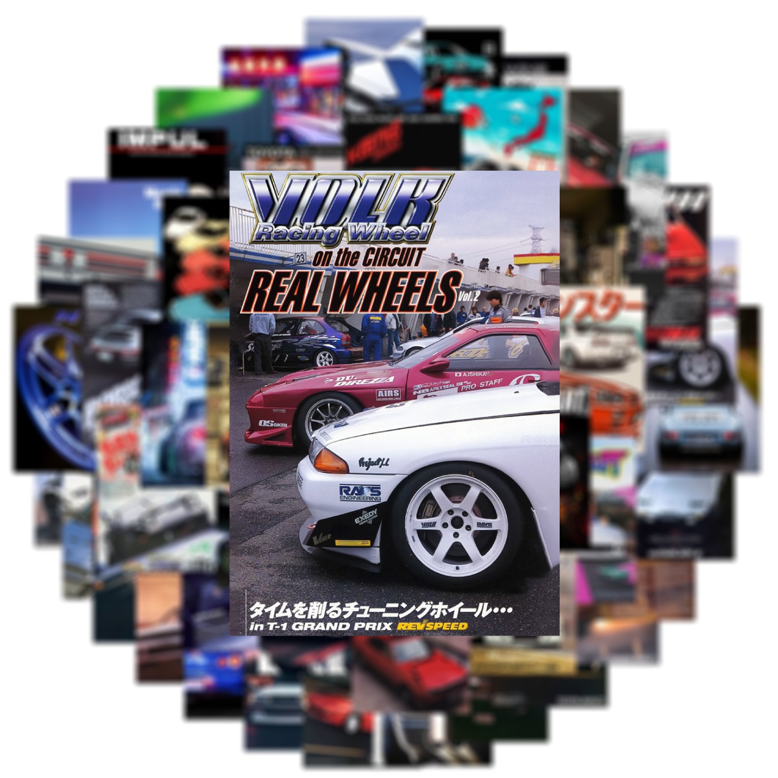 Pegatinas de graffiti para coches de carreras JDM Retrofit